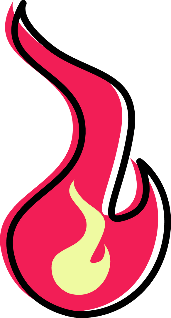 Stylized Flame Icon with Red and Yellow Elements