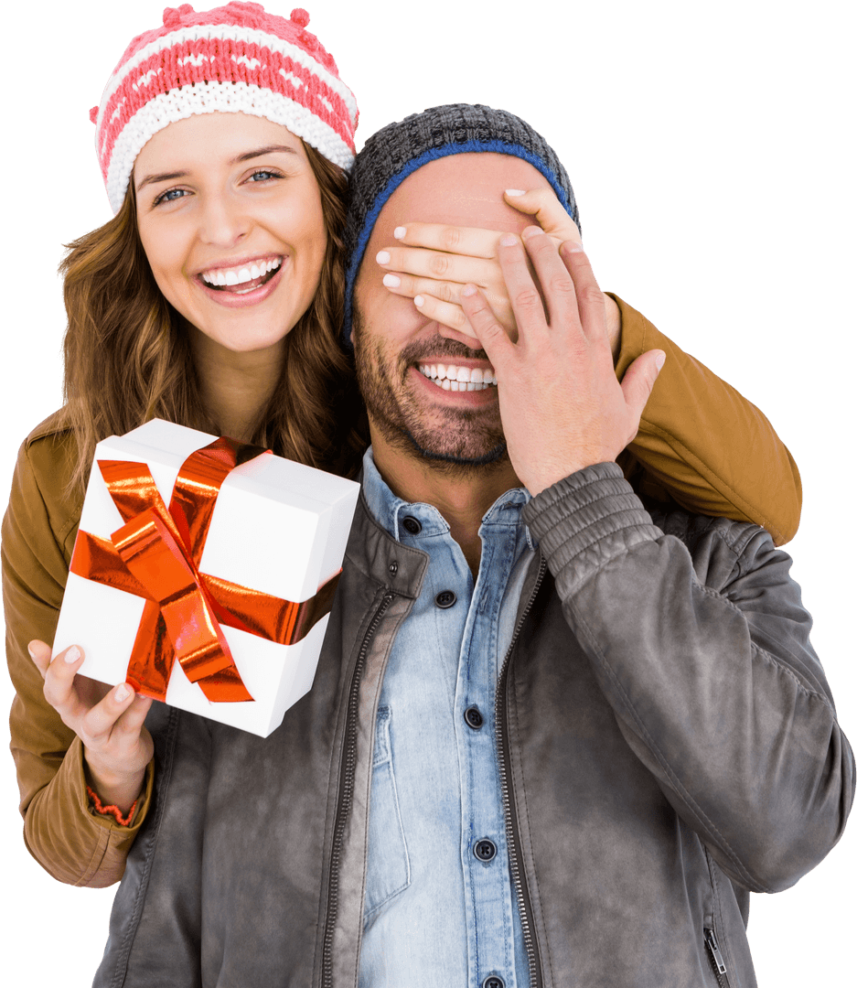 Woman Surprising Her Partner with Gift Day Setting