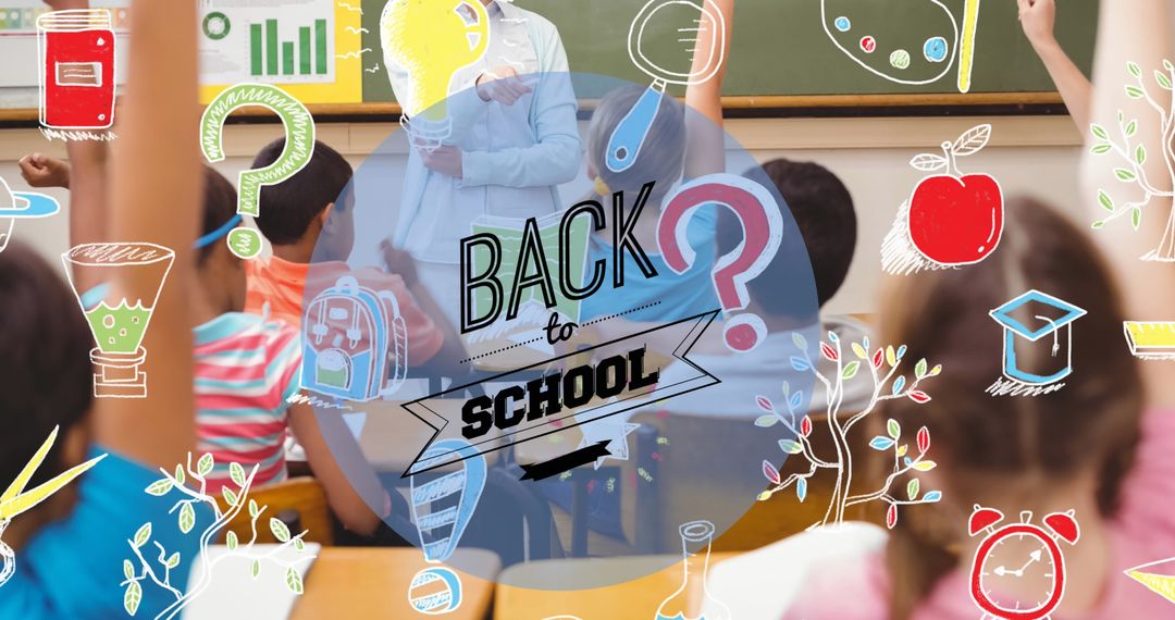 Back to School with Classroom Icons Background