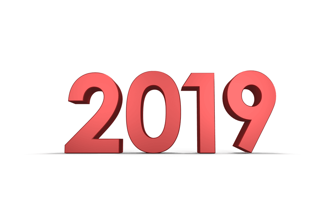 Bold Red 3D Numbers Transparent Background