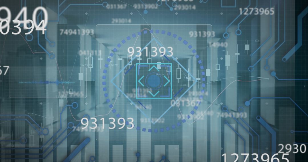 Futuristic Numbers in Motion Over Data Servers with Digital Overlay