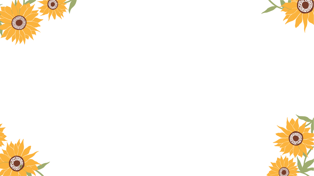 Transparent Frame With Sunflower Border Background