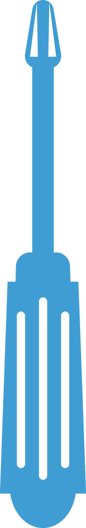 Grey Screwdriver Tool Symbol on Transparent Background