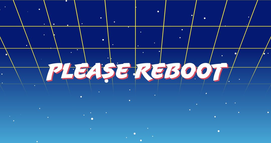 Retro Futuristic Please Reboot Message Background