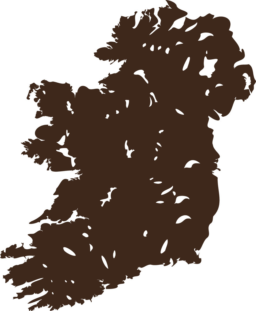 Ireland Island Simple Silhouette on Transparent Background