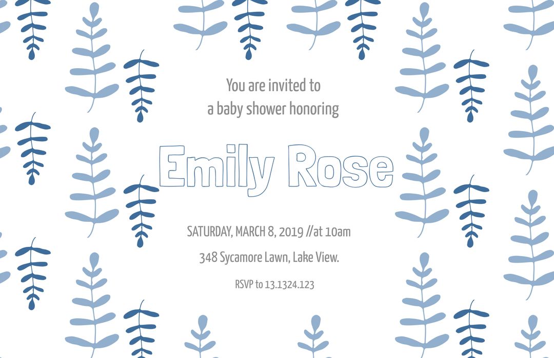 Botanical Baby Shower Invitation with Spring Theme - Download Free Stock Templates Pikwizard.com