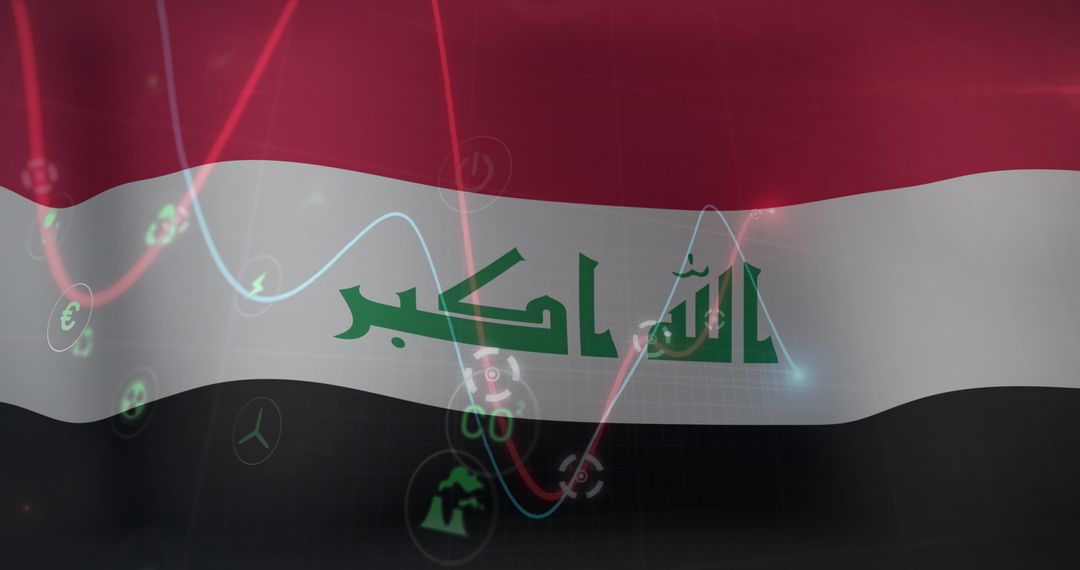 Iraq Flag Blending with Dynamic Data Visualizations