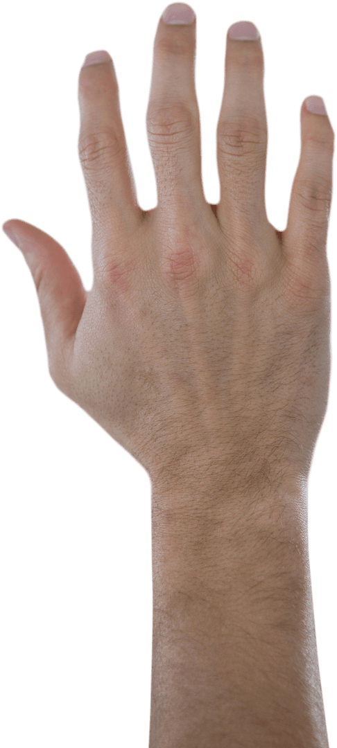 Transparent Back View Male Hand Gesturing Against Virtual Screen