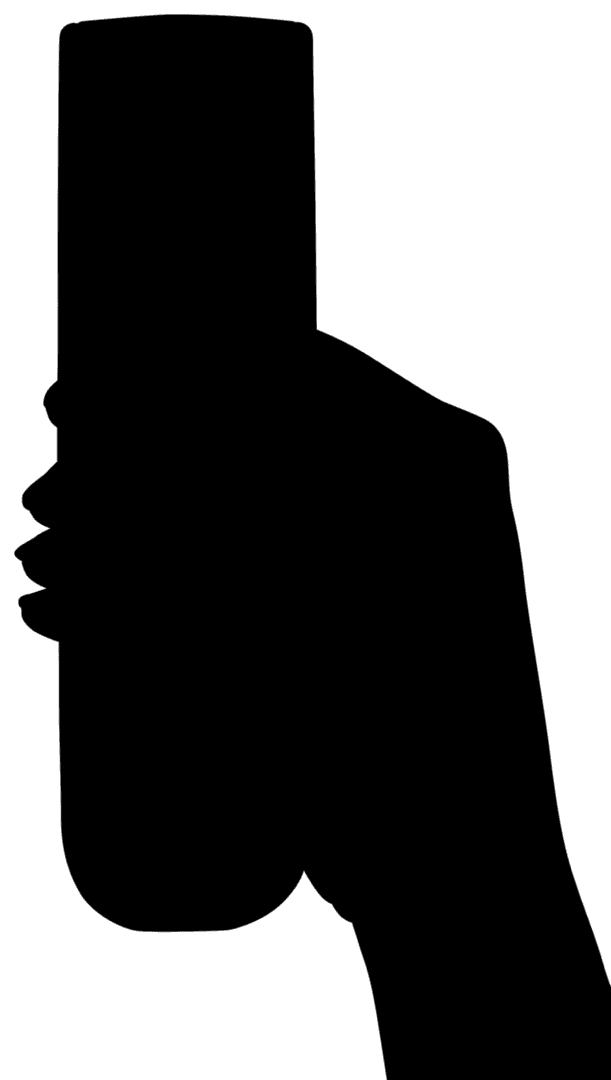 Silhouette of Hand With Remote on Transparent Background