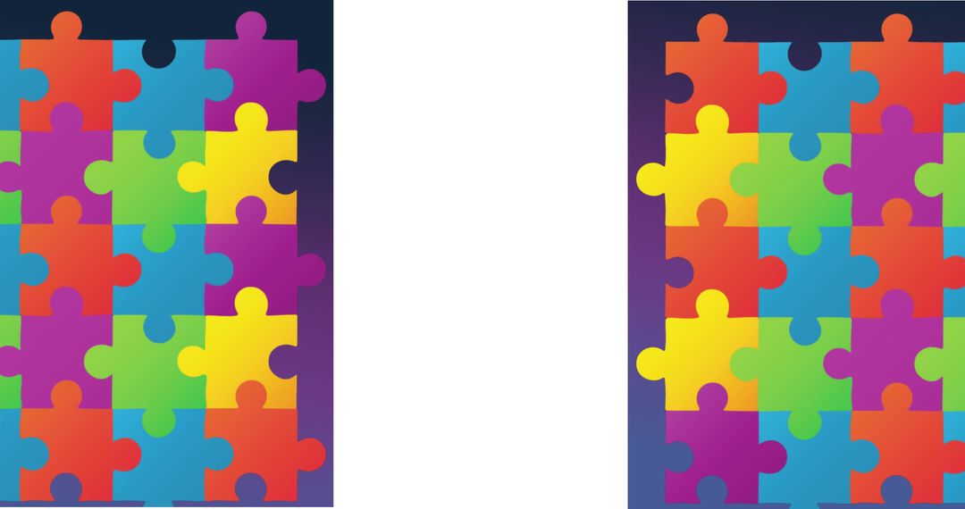 Vibrant Interlocking Puzzle Patterns on Gradient Background