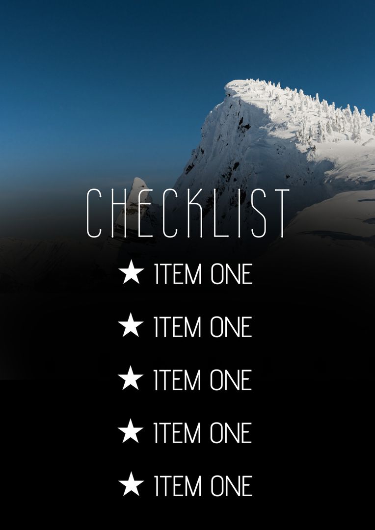 Checklist with Snow-Capped Mountain Background Promoting Achievement