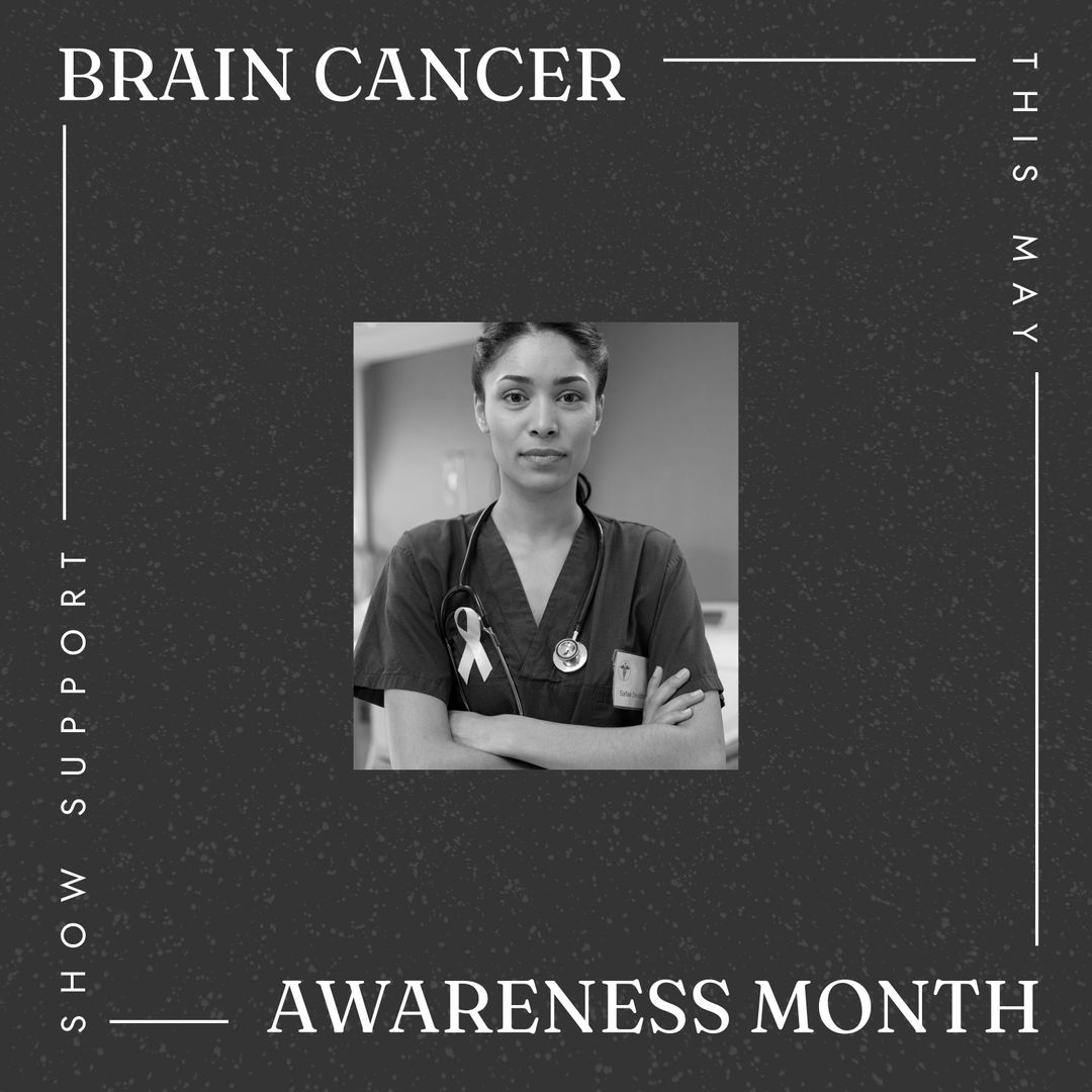 Brain Cancer Awareness Month Poster with Doctor Promoting Support - Download Free Stock Templates Pikwizard.com