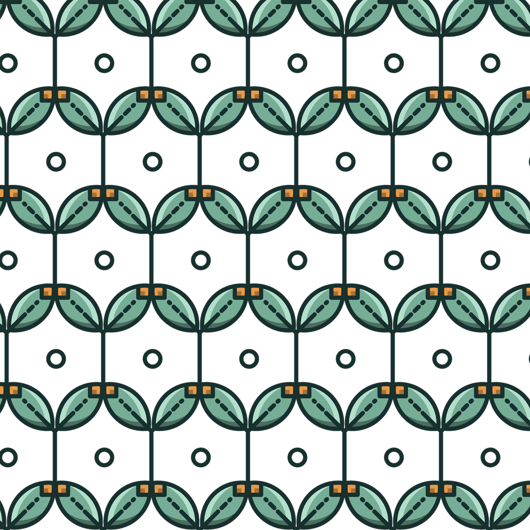 Seamless Geometric Leaves Pattern Transparent Background