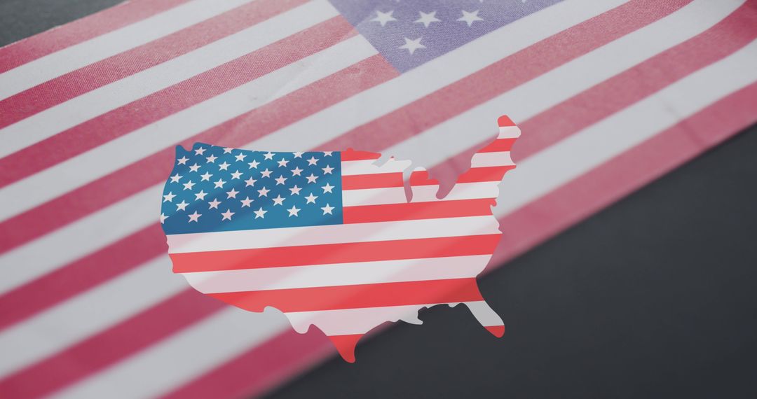 United States Map with American Flag Patriotic Concept