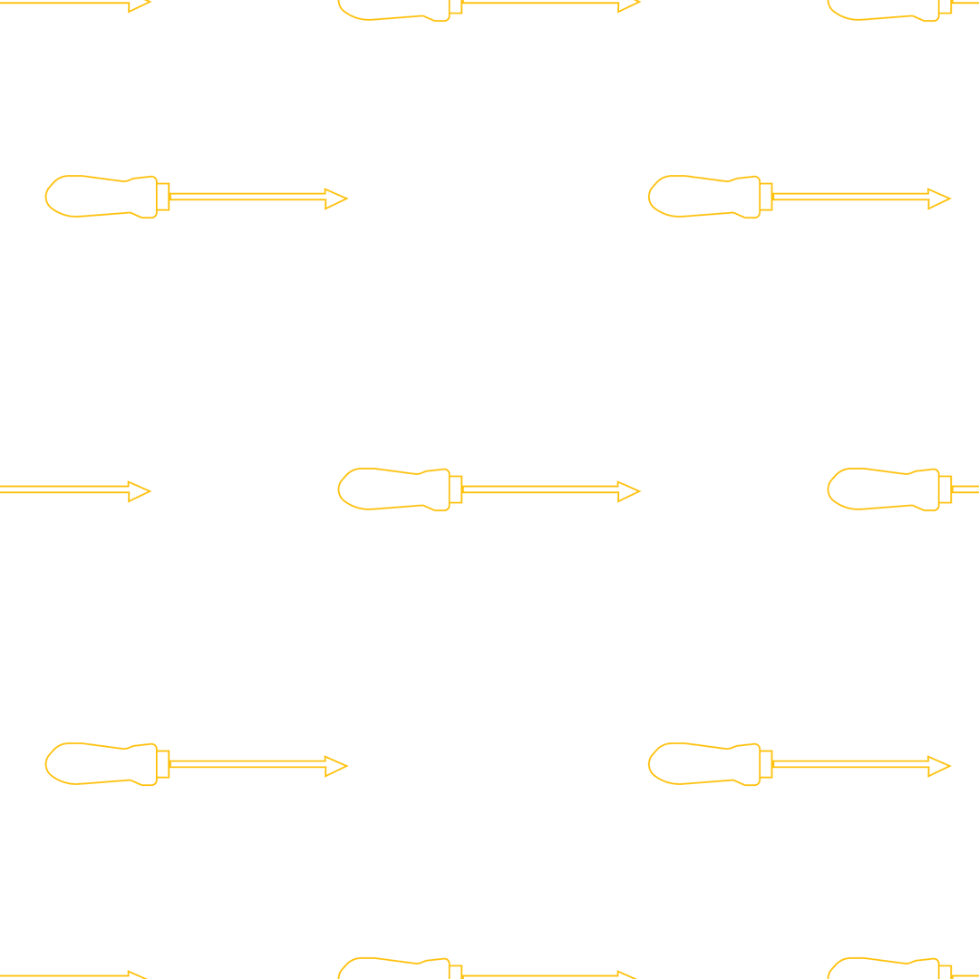 Yellow Screwdriver Pattern on Transparent Background, Versatile Tools Collection