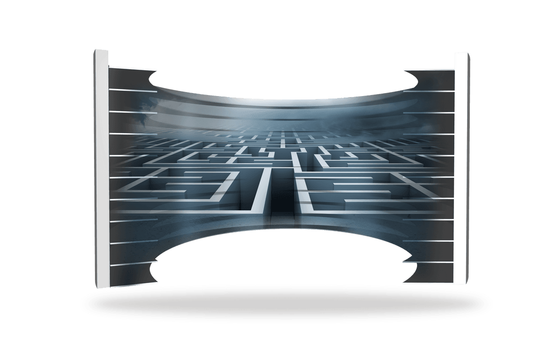 Digital Transparent Labyrinth Design Illustration