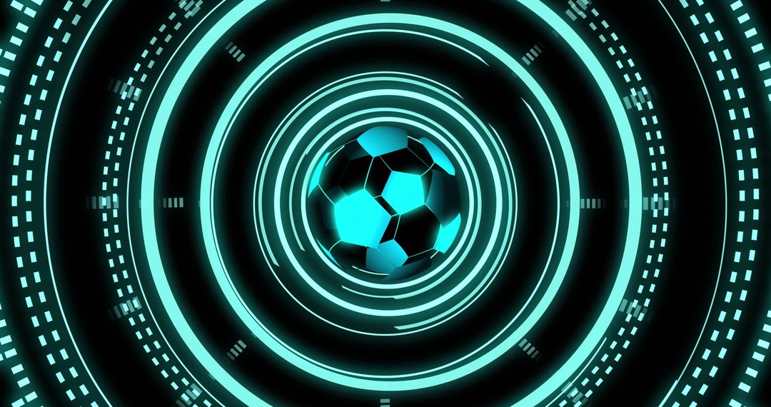 Futuristic Digital Football with Neon Sci-Fi Interface