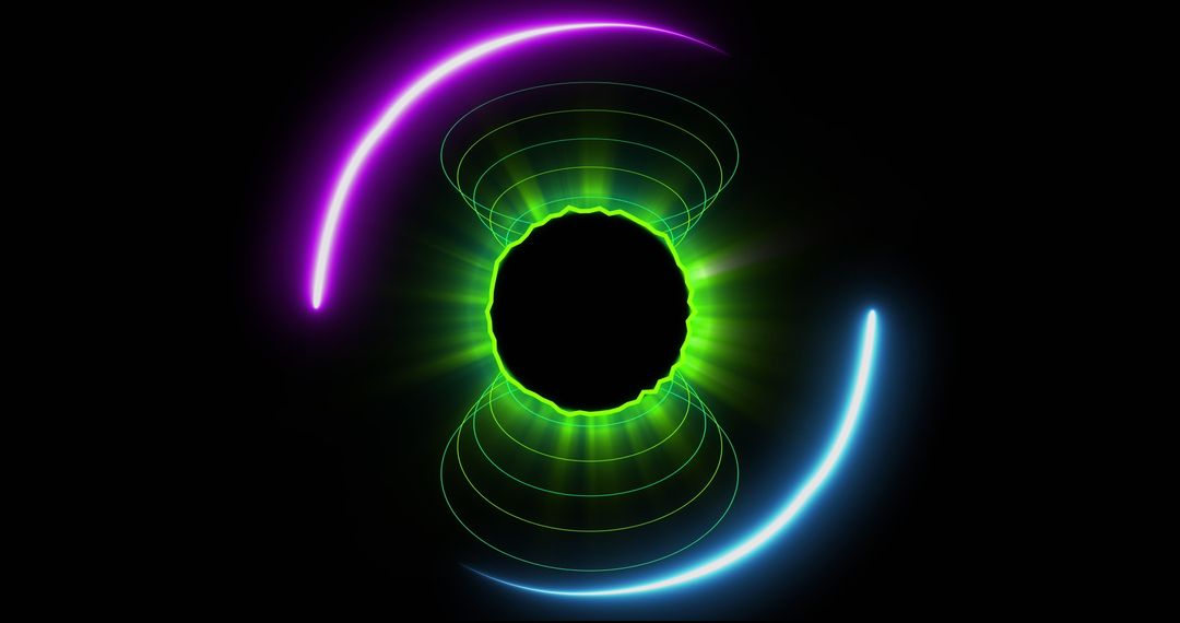 Futuristic Neon Digital Interface with Glowing Lines