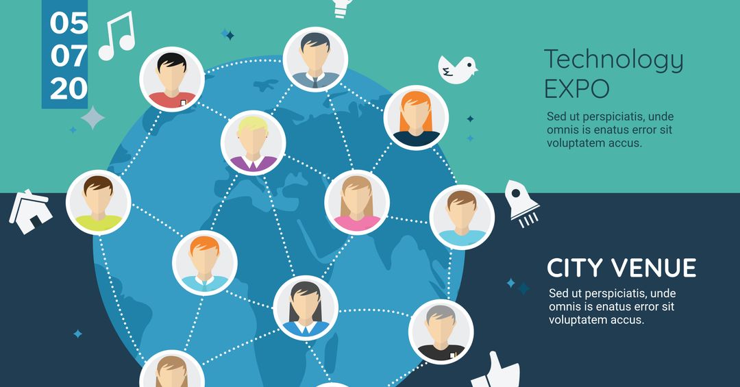 Global Technology Expo with Connected Avatars on Digital Globe