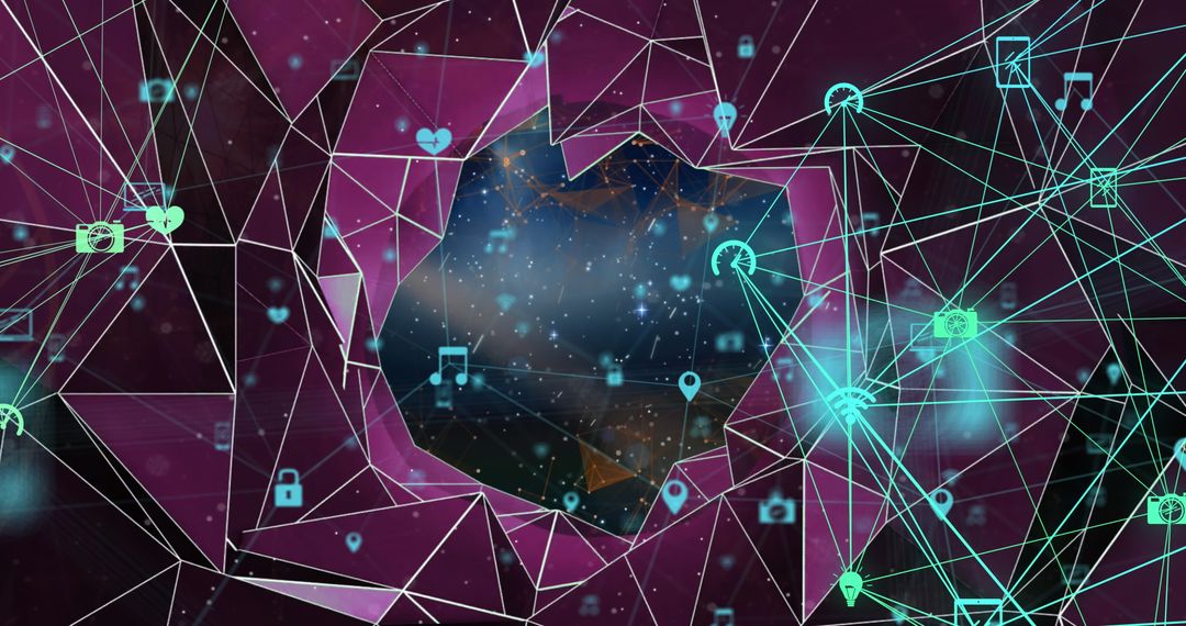 Pisces Zodiac Sign Merged with Digital Network Concept