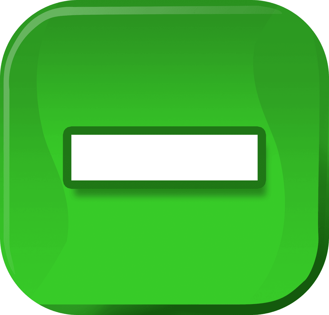 Green Transparent Button with Minus Pick-Symbol Overlay Serve