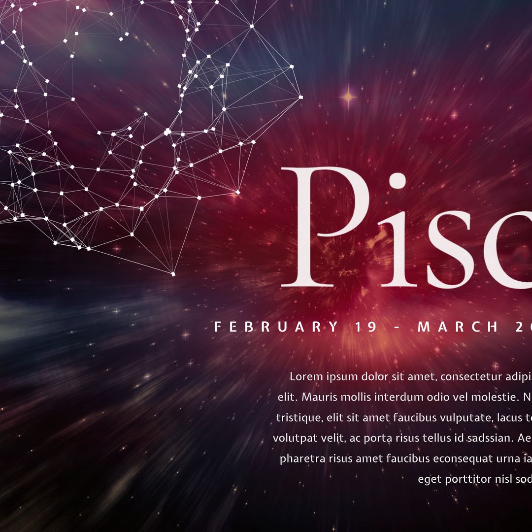 Pisces Zodiac Sign with Cosmic Star Background - Download Free Stock Templates Pikwizard.com