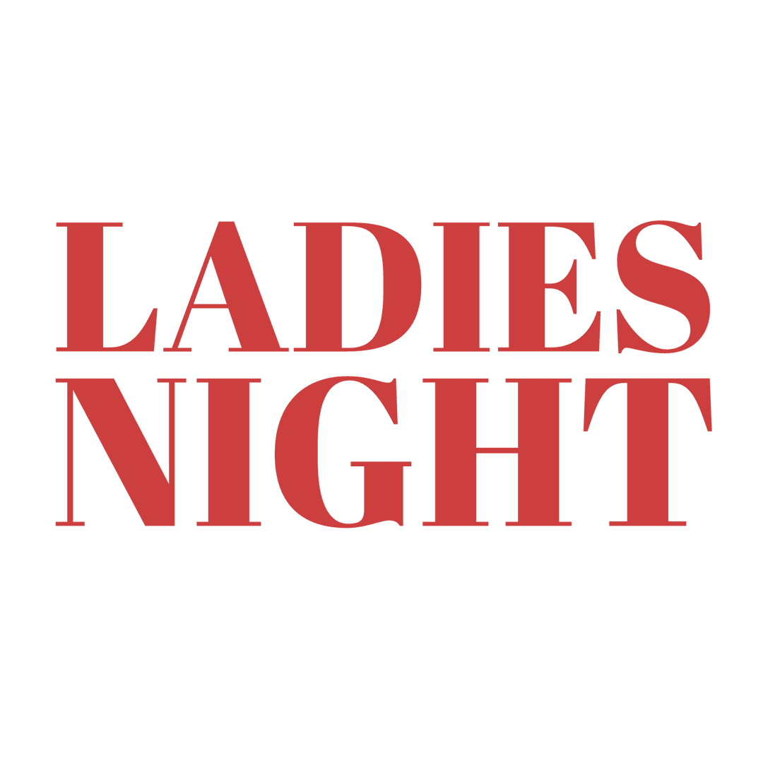 Ladies Night Red Text on Transparent Background