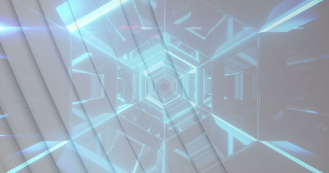 Futuristic Geometric Tunnel with Digital Effects