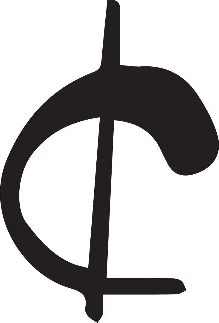 Bold Abstract Black Shape Isolated on Transparent Background