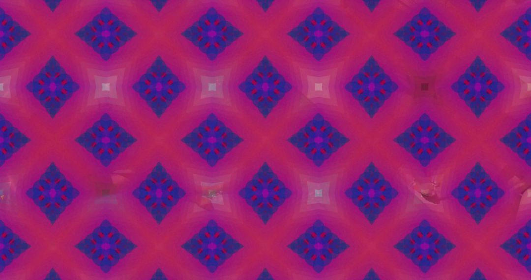 Magenta Purple Diamond Tessellated Pattern with Quatrefoil Centers Seamless Tile