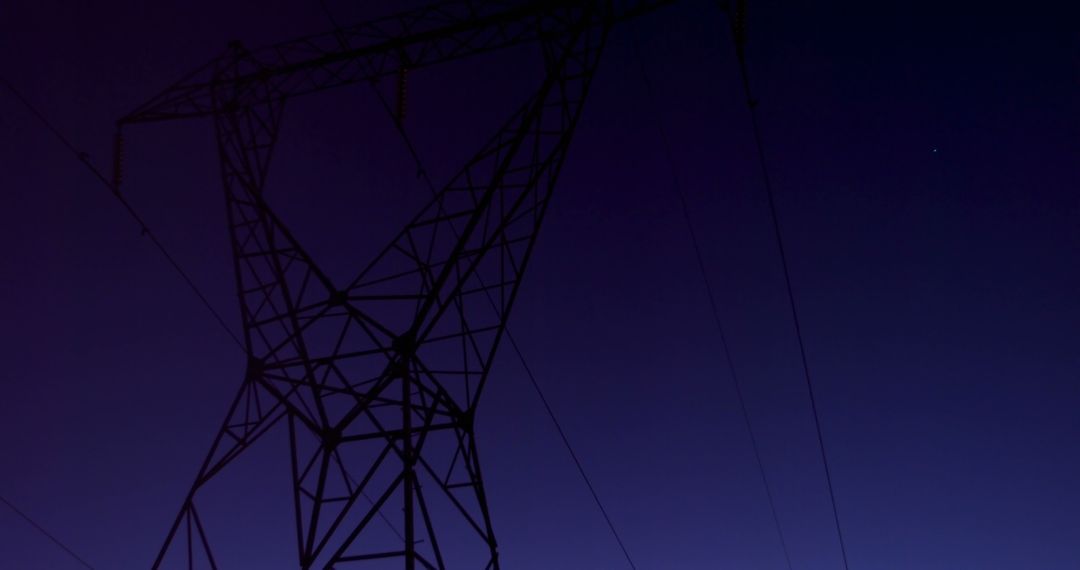 High Voltage Transmission Tower Silhouette at Dusk - Free Images, Stock Photos and Pictures on Pikwizard.com