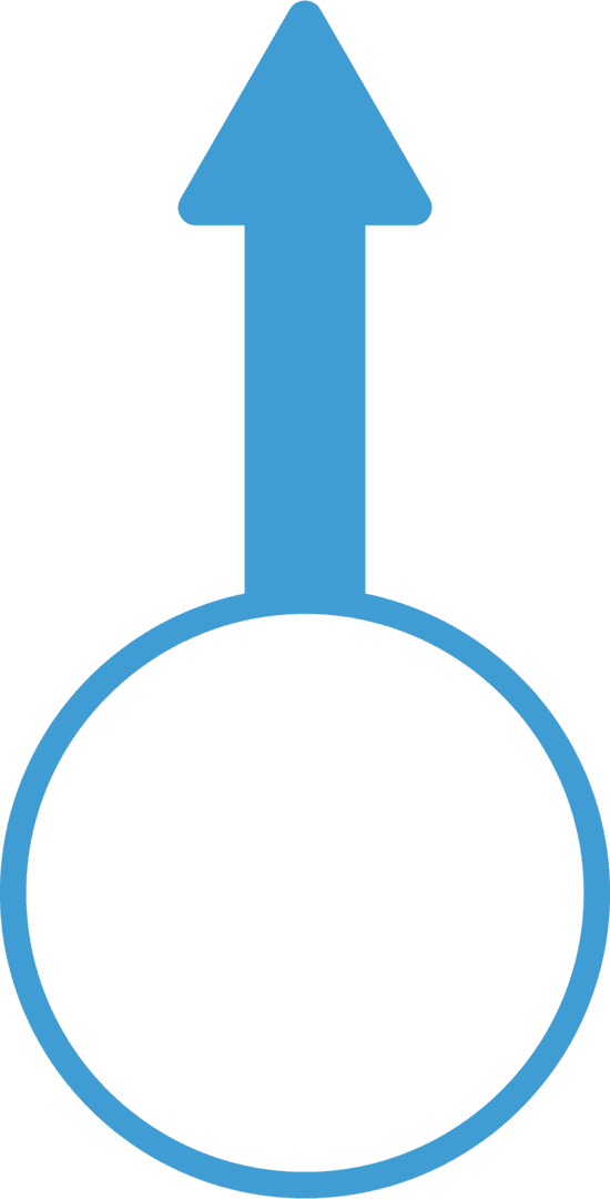 Transparent Blue Arrow with Circle Symbol for Vector Design