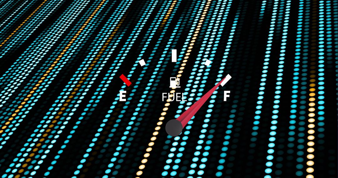 Digital Fuel Gauge Overlay on Technological Background