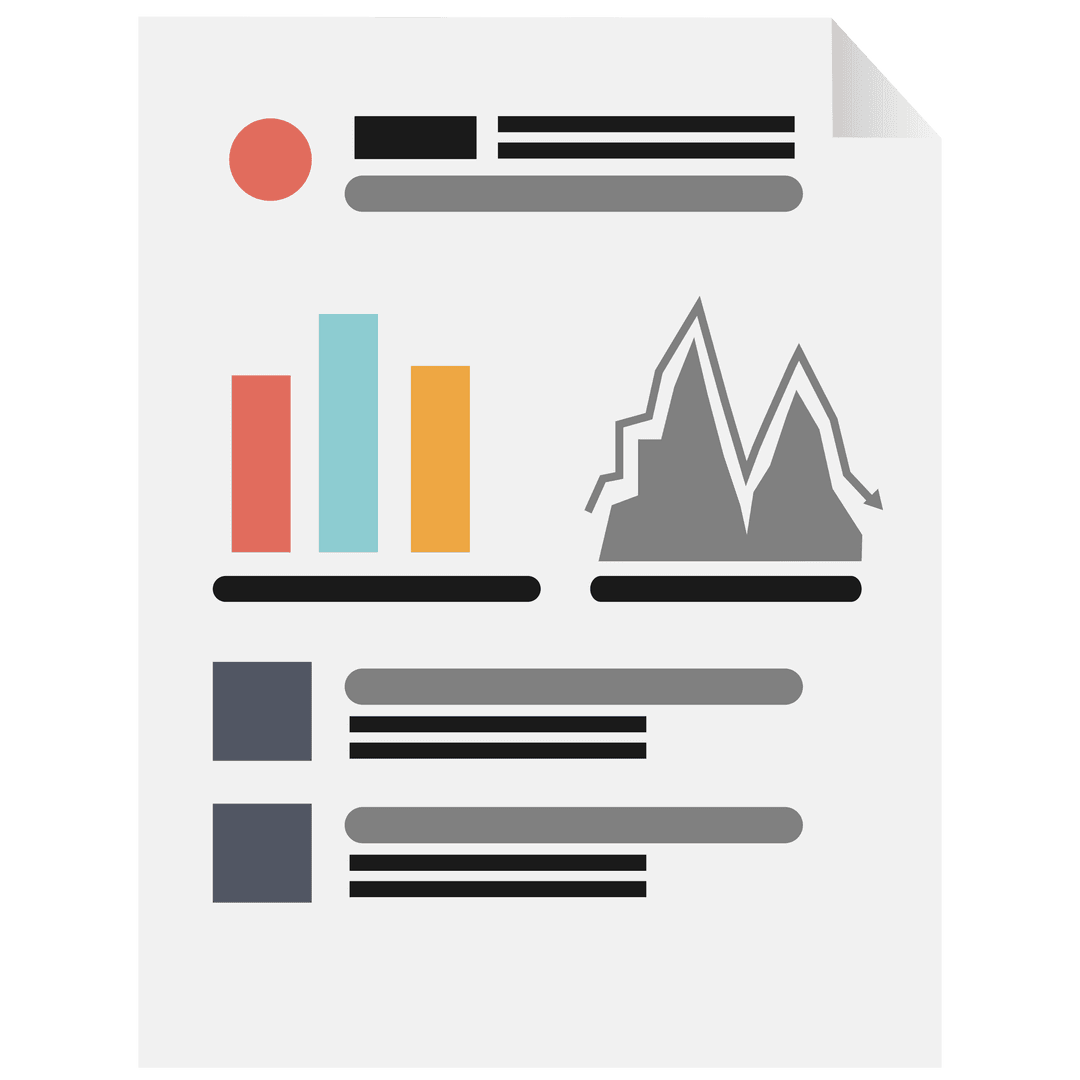 Document with Colorful Charts on Transparent Background for Business Use - Download Free Stock Images Pikwizard.com
