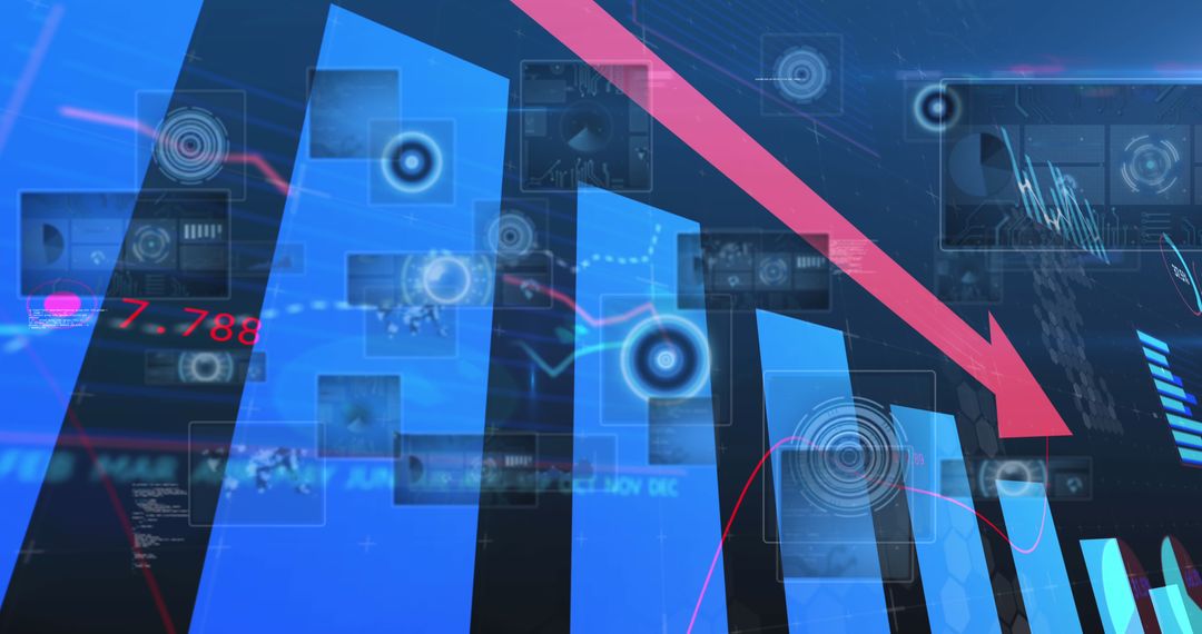 Digital interface with flowing data and widgets