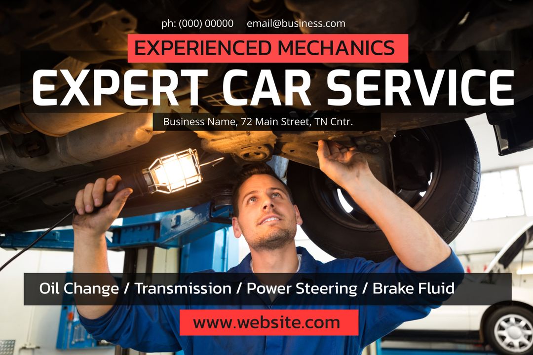 Experienced Mechanic Inspecting Car Underbody - Download Free Stock Templates Pikwizard.com