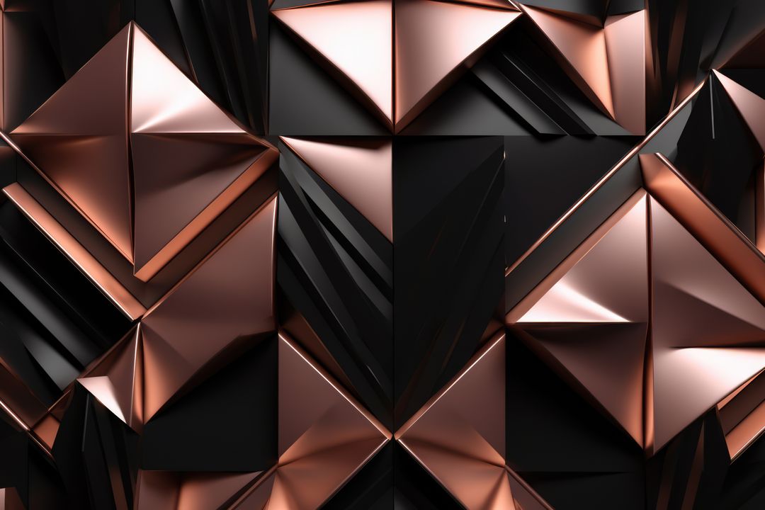 Shiny rose gold and black 3d angular shapes, created using generative ai technology - Free Images, Stock Photos and Pictures on Pikwizard.com