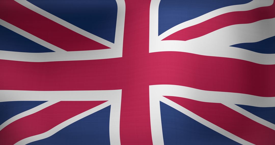 Waving United Kingdom Flag Displaying Vibrant Colors