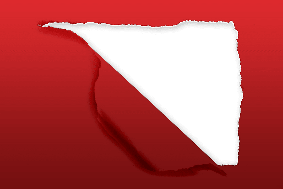 Transparent Torn Red Paper with Layered Edge Design