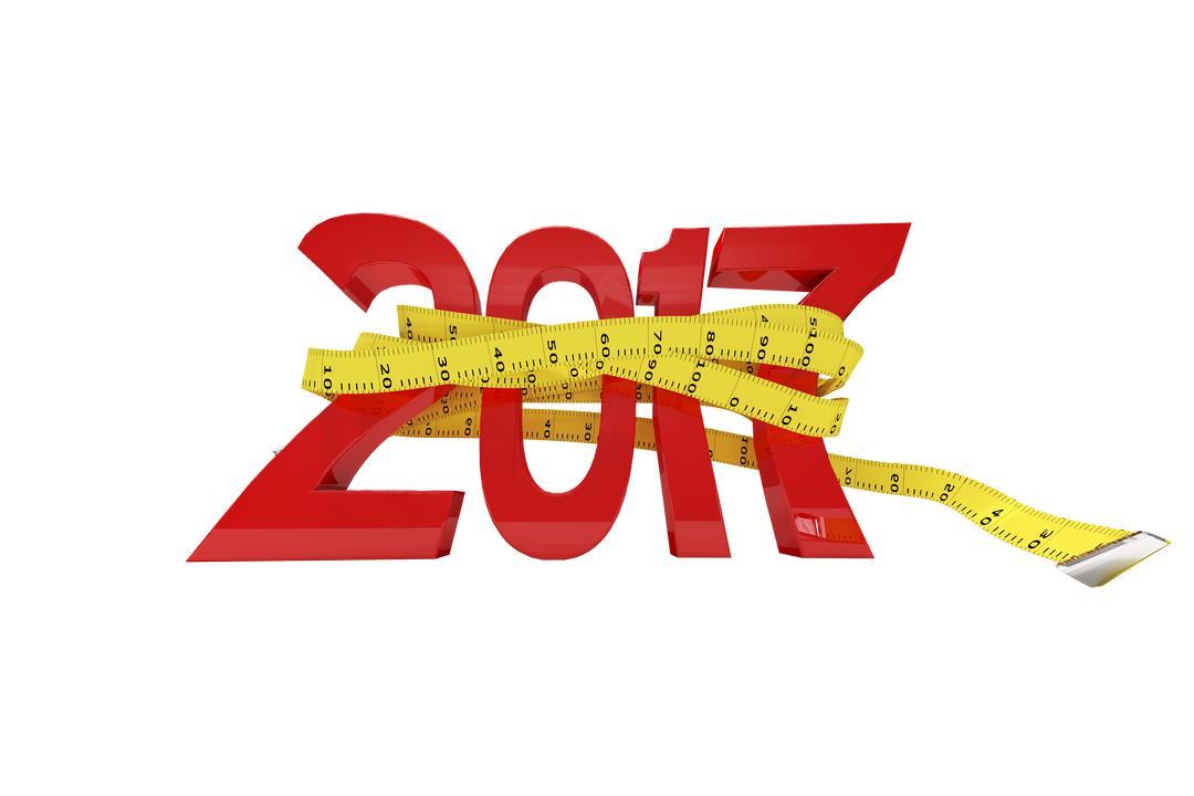 Transparent 2017 Year Wrapped with Measuring Tape for Fitness Resolution - Download Free Stock Images Pikwizard.com