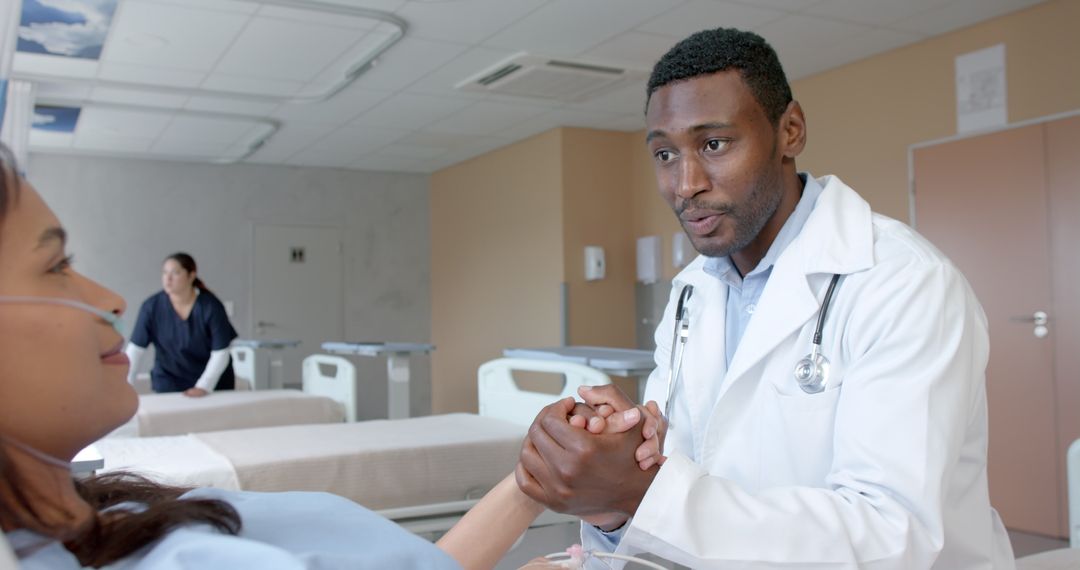 Doctor Providing Reassurance to Hospitalized Female Patient
