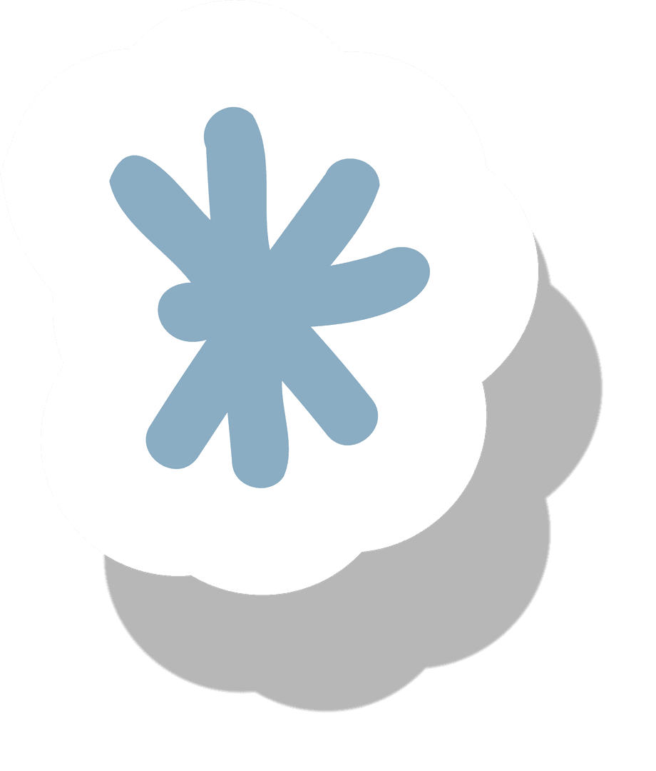 Abstract Geometric Icon with Blue Star Design on Transparent Background