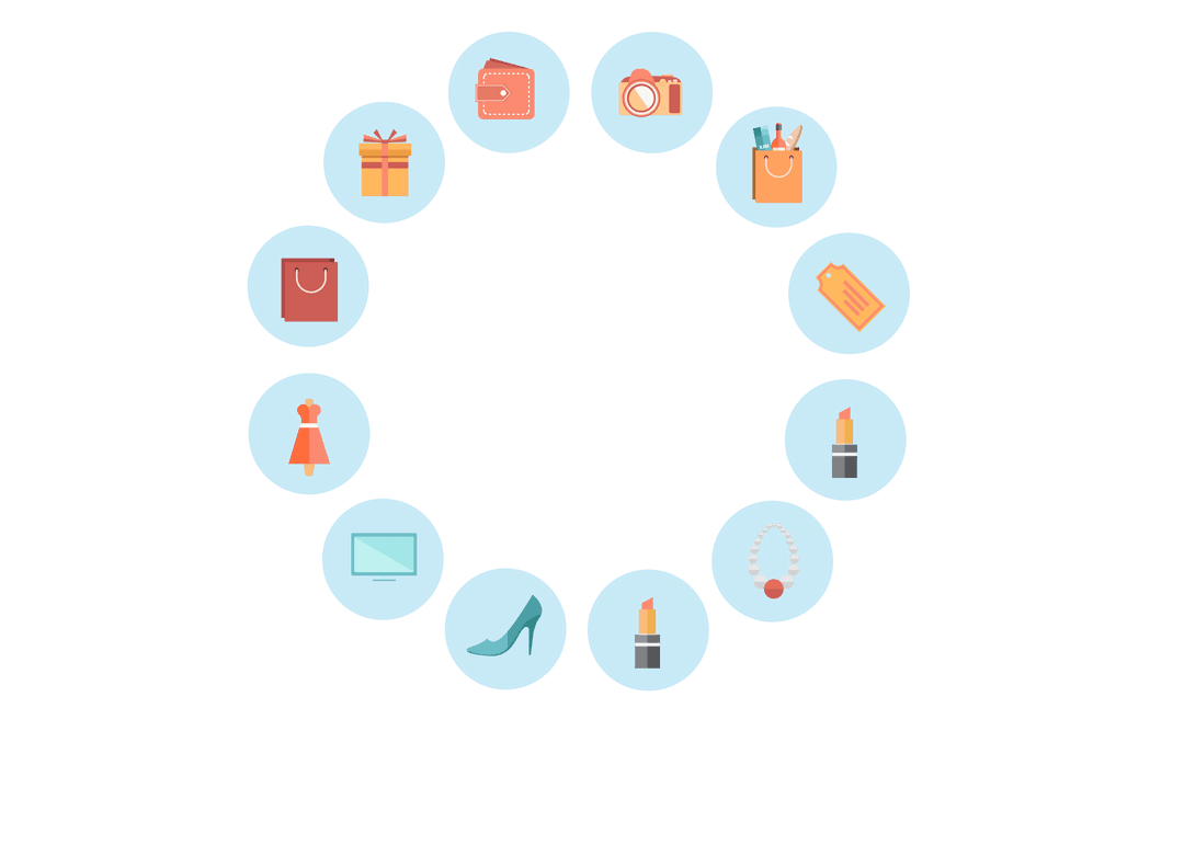 Shopping Icon Circle on Transparent Background