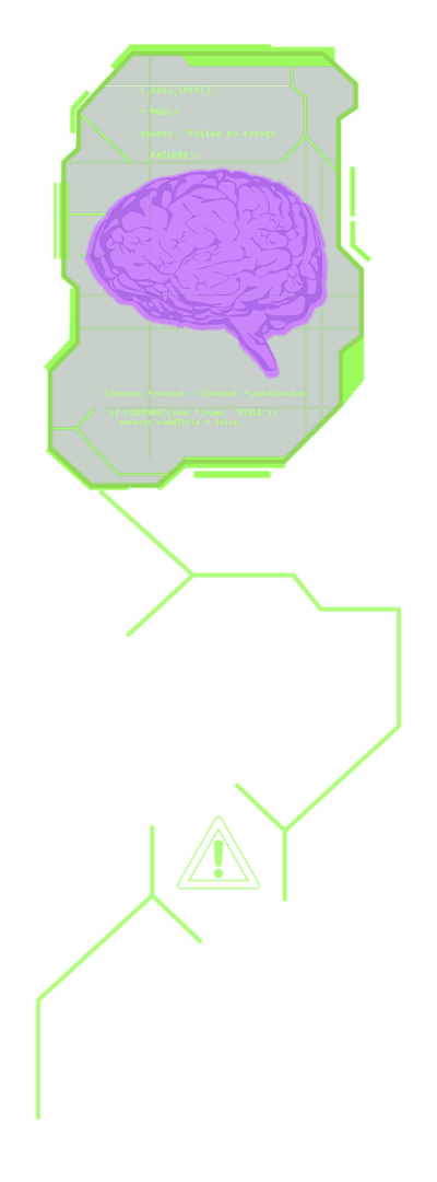 3d neon brain virtual code transparent tech design