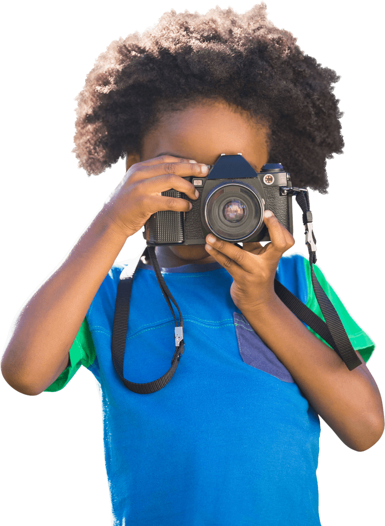 Transparent Happy Child Capturing Moments with Camera