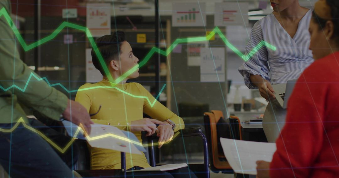 Inclusive Business Meeting with Innovative Technology and Data Analysis