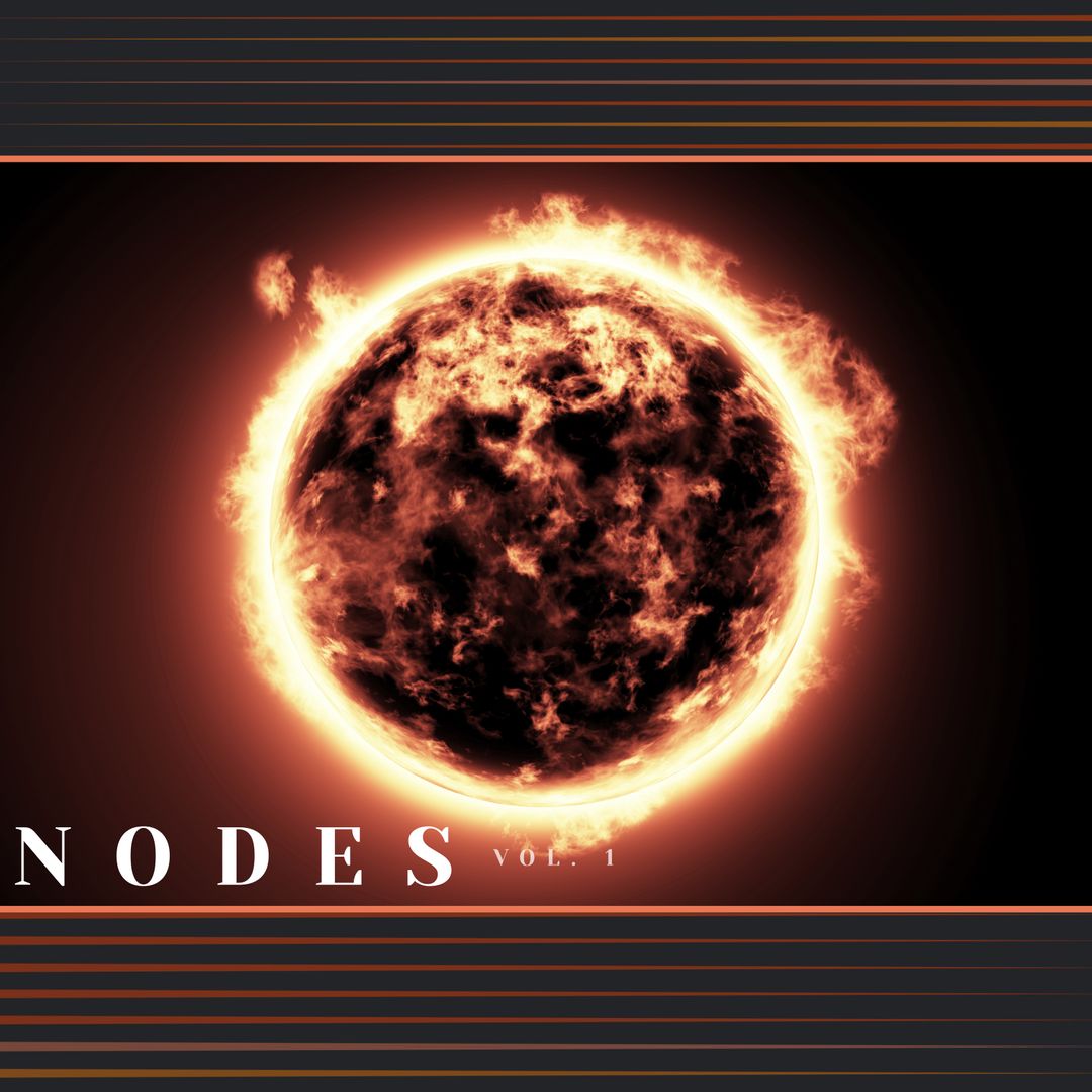 Fiery Celestial Body with Text Design