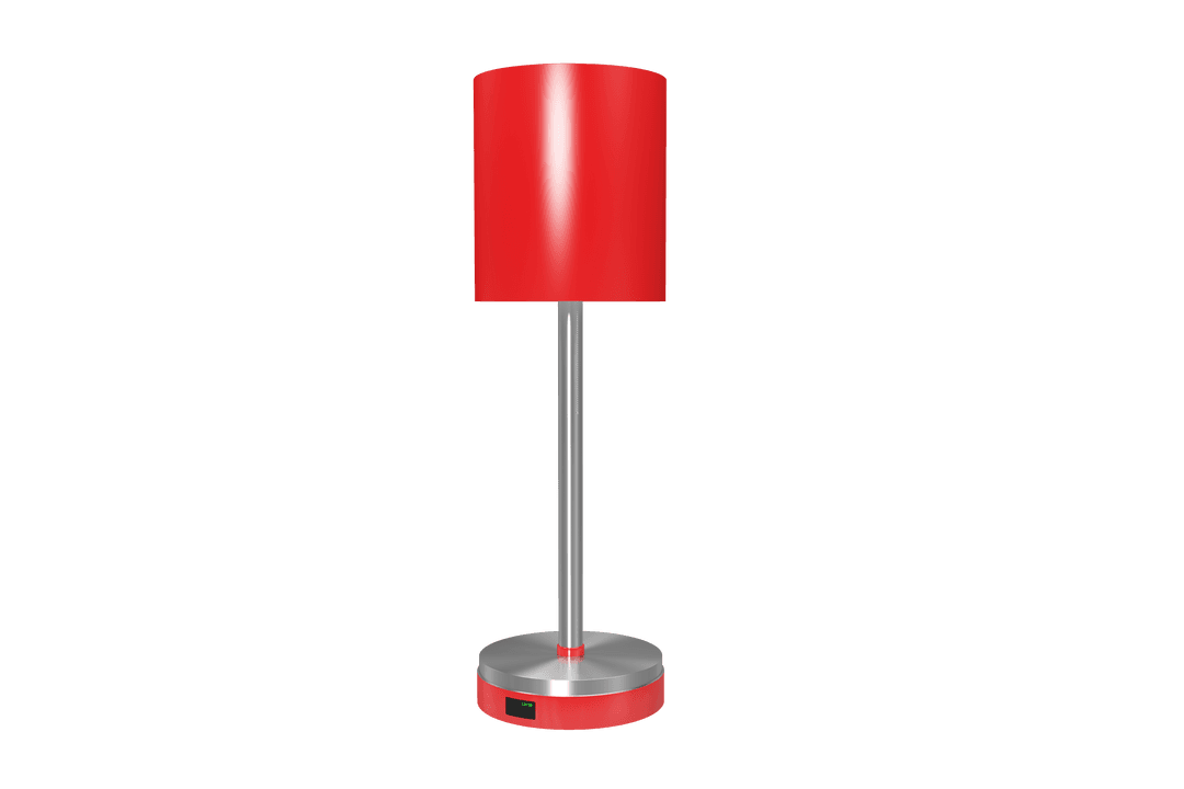 Modern Red Lamp on Transparent Background for Home Decor