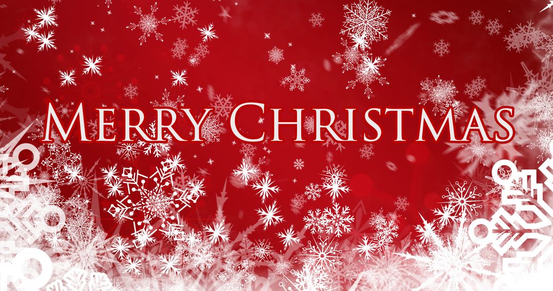Festive Snowflakes and Merry Christmas Greeting Card Design