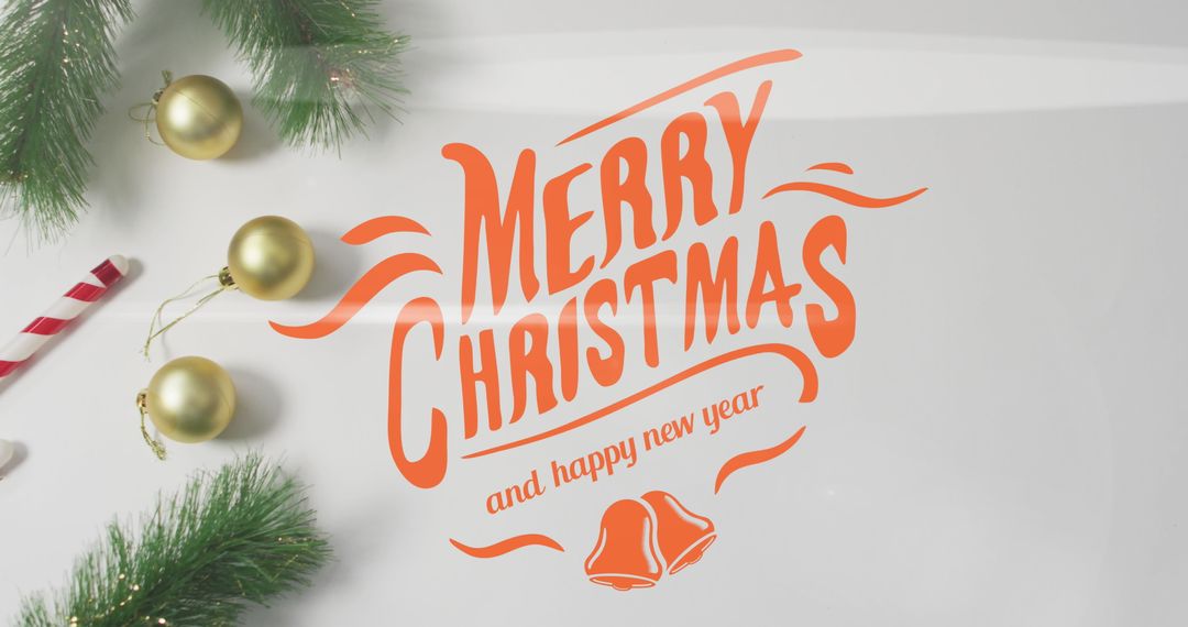 Festive Christmas Greetings With Baubles and Decorations